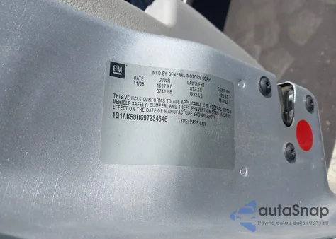 2009 Chevrolet Cobalt Ls z USA, uszkodzony, nr VIN 1G1AK58H697234646